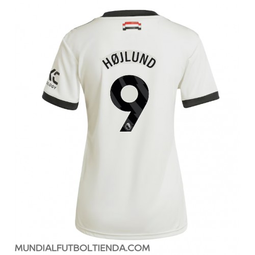 Camiseta Manchester United Rasmus Hojlund #9 Tercera Equipación Replica 2024-25 para mujer mangas cortas